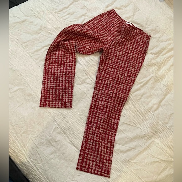 Hugo Boss Pants - Hugo Boss - Women’s Pants in Red/White - Worn Once and Dry-cleaned -  Size 4